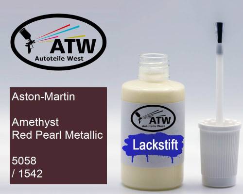 Aston-Martin, Amethyst Red Pearl Metallic, 5058 / 1542: 20ml Lackstift, von ATW Autoteile West.